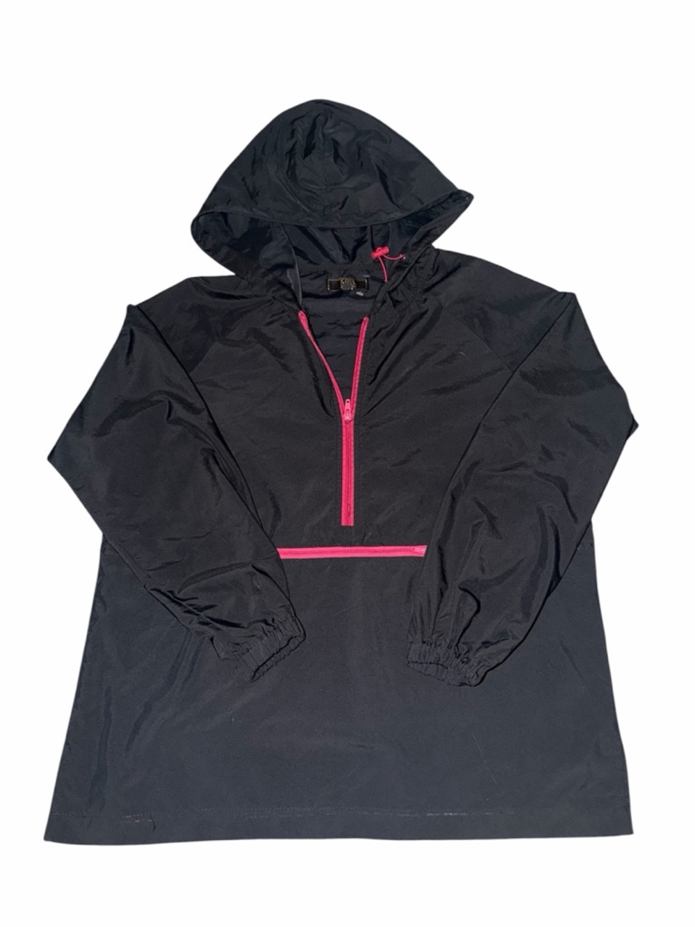 Lucky & Blessed Black Hooded Pullover with Pink Accents